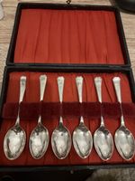 Vintage 1945 Sterling Silver Spoon Set Of 6 Sheffield Full Hallmarks 925 Antique