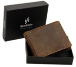 Mens Designer RFID Safe Contactless Card Blocking Leather Billfold Wallet 1145