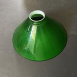 Vintage Green Glass Coolie Light Shade Snooker  Billiard Lamp 245mm 50mm Hole