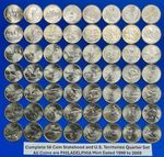 Complete Statehood State Quarters and US Territory Set of 56 UNCIRCULATED Coins