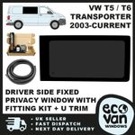 T5-T6.1 Transporter Driver Side Fixed Privacy Side Window & Fitting Kit 2003-Cur