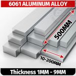 Aluminium Flat Bar Ali 1mm 1.5mm 2mm 2.5mm 3mm 4mm - 9mm Thickness 500mm Length