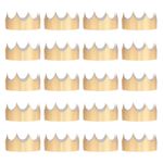 24Pcs Paper Crowns Light Gold Foil Crown for Birthday Classic Style