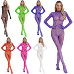 Womens Fishnet Bodystocking Mesh Full Body Stocking Babydoll Jumpsuit Catsuit