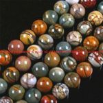 Natural 6/8/10/12/14mm Picasso Jasper Gemstone Round Loose Beads 15'' Strand