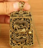 Collectable Bronze Carving Dragon Statue Japanese Netsuke Pendant Gift Amulets