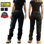 Ladies Cargo Combat Work Trousers Size 6 to 24 By SITE KING - WOMENS BLACK NAVY