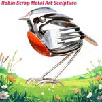 Sheremart Hopewings Bird, Robin Scrap Metal Art Sculpture, Metal Art Sculpture