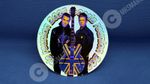 Holographic Oasis style 75mm diameter laminated sticker FREE P&P