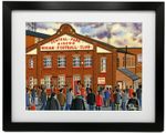 Wigan, Framed Rugby Art Print. Retro Central Park Warriors Stadium 14" x 11"