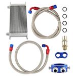 13.00" x 4.0" x 2 Oil Cooler Kit 13 Row + Filter Adapter + 10AN AN-10 Oil Lines
