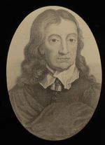 Glass Magic Lantern Slide JOHN MILTON PORTRAIT C1900 ENGLISH POET