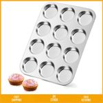 Stainless Steel 12 Cup Shallow Muffin Pan Yorkshire Pudding Tin 37cm