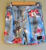 Rip Curl Men’s Tropical Shorts Blue Floral Hawaiian Surf Shorts