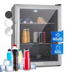 Mini Fridge 60 L Table Top Fridge for Bedroom Portable Beer Fridge Glass Door