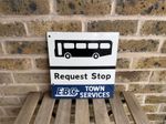 Original Eastbourne Bus Stop Request Enamel Sign