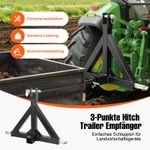 3 Point Trailer Hitch Category 1 Tractor Tow Hitch Drawbar Adapter 2 Receiver