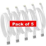 Fast Charger Cable Lead For Apple iPhone 12 14 13 12 11 XR 7 8 PACK OF 5 CABLES