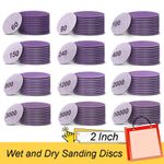 50mm Wet and Dry Sanding Discs 2 Inch Sandpaper Hook and Loop Pads 60-10000 Grit
