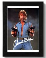 Chuck Norris Signed Autograph PHOTO Pre Print 6x4/A4/ Framed Invasion USA