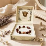 Elastic Glass Bead Bracelet Highland Cow Theme Casual Daily Jewelry