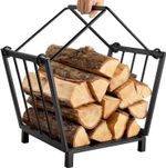 Amagabeli Fireplace Log Rack 35 * 32 * 32cm Firewood Rack Indoor Outdoor Firepla