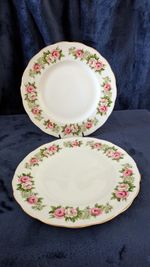 ​2 X Vintage Colclough ENCHANTMENT Bone China Side Plates - 21cm - England