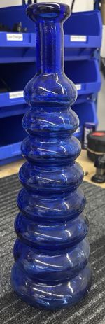 Mid Century Modern Cobalt Blue Bubble Bottle