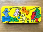Vintage Jelly Babies rectangle storage tin: Wibbly Wobbly World of Jelly Babies