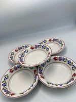 Adams Old Colonial Floral Rim Soup Bowls England Ironstone