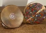 2 Vintage Powder Mirror Compacts Engine Turned