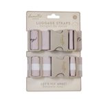 Suitcase Luggage Straps 2 Pack Travel Adjustable Strong Bag Belt Secure Mauve