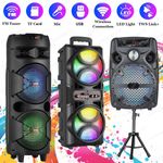9000W-1000W Portable Bluetooth Speaker Subwoofer Bass Sound System Party & Mic