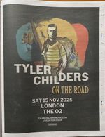 Tyler Childers Live On The Road Tour Date 2025 Advert Newspaper Ad Poster 14x11”