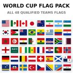 Pack of World Cup Flags Football 2026 All 48 Country Flags 3x2 Quality Polyester