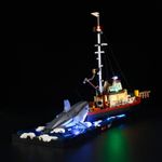 2024 New 21350 Jaws Diorama Boat Shark Pirate Ship Building Blocks Fishing Boat