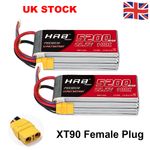 2pcs HRB 6S 5200mAh 22.2V LiPo Battery XT90 for RC Helicopter Drone Truck Boat