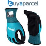 Makita Gloves Fitknit Cut Level 1 Nitrile Coated Dipped Touchscreen Breathable