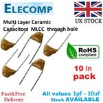 Multi Layer Ceramic Capacitors 1pF - 10uF 5/10 pack Free P&P UK stock