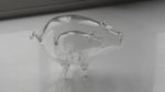HAND BLOWN CLEAR GLASS PIG WITH SMALLER PIG INSIDE NOVELTY ORNAMENT