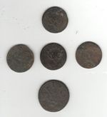 Netherlands East India Company VOC, Duit Coins Lot of 5 Uncleaned, Pirate Money!