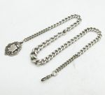 Art Deco Chunky Sterling Silver Graduating Curb Link Watch Chain Antique 