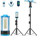 LED Work Light Tripod Stand Adjustable Portable Flashlight Camping Fishing Torch