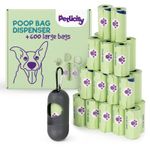 Petlicity 600 Large Dog Poop Bags w/ Dispenser Extra Strong & Thick Pet Eco Bag