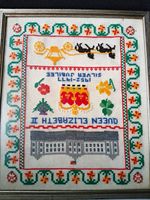 Queen Elizabeth II Silver Jubilee 1977 Vintage Framed Cross Stitch Royal
