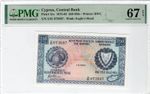 CYPRUS 250 MILS 1982 BANKNOTE P41c PMG 67 EPQ