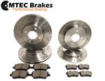 Ford Fiesta ST180 ST200 2012- Drilled Grooved Front Rear Brake Discs MTEC Pads