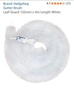 2 x Hedgehog Gutter Brush Leaf Guard 4m length 125mm diameter, White