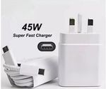 45W Super Fast Type C Charger Adapter UK Plug For Samsung Phones Tablets FAST~