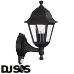 MASSIVE 71422/01/30 - Outdoor Wall Lantern Light With PIR  IP44 Black